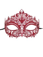 Red Metal Masquerade Facepiece Accessory