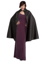 Womens Black Halloween Taffeta Cape